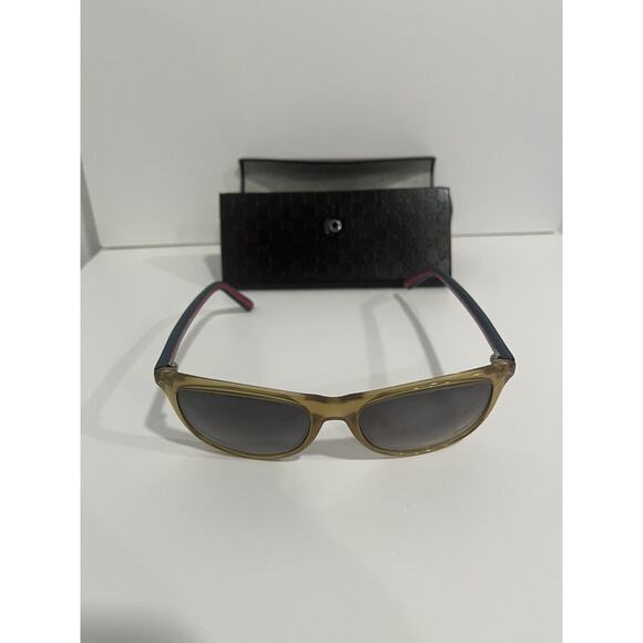 Gucci Sunglasses Mirror Lenses with Brown Frame, Blue/Red - WITH BOX & CLEANER - Picture 7 of 15